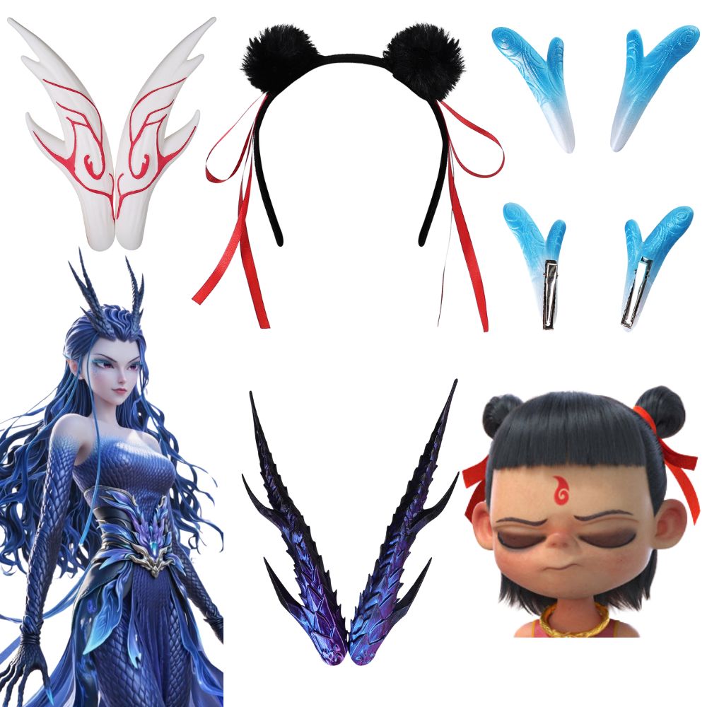 Head Gear Running - Nezha Ao Bing Cosplay spinki do