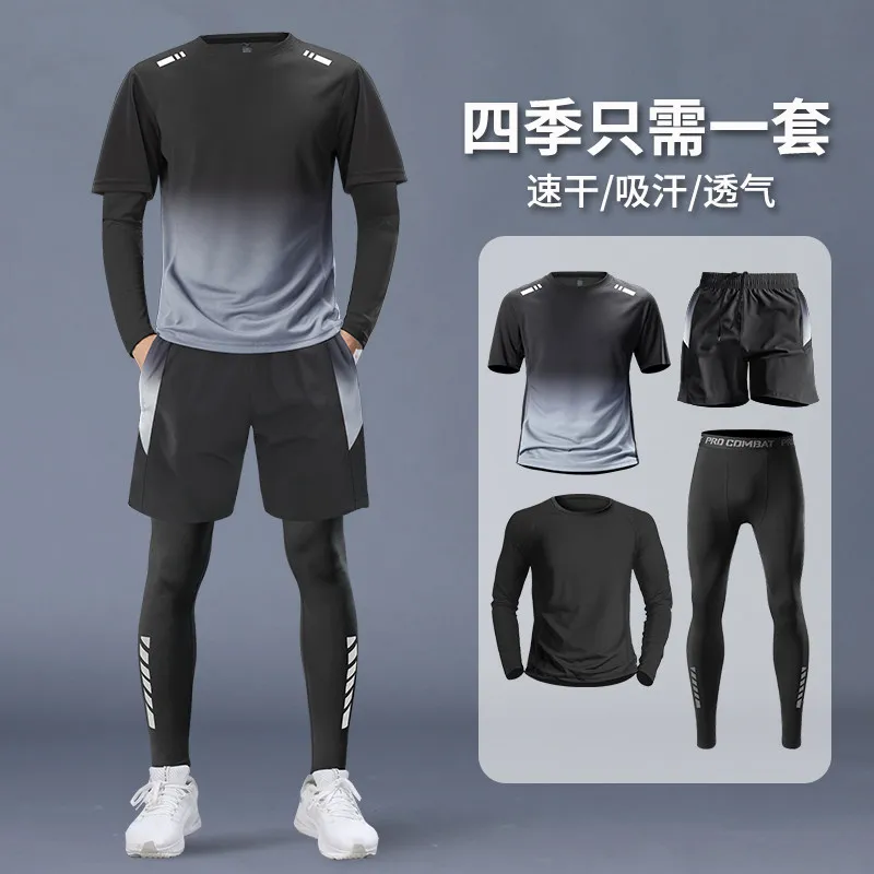 Running Gear - Męski 4-częściowy zestaw sportowy - profesjonalny