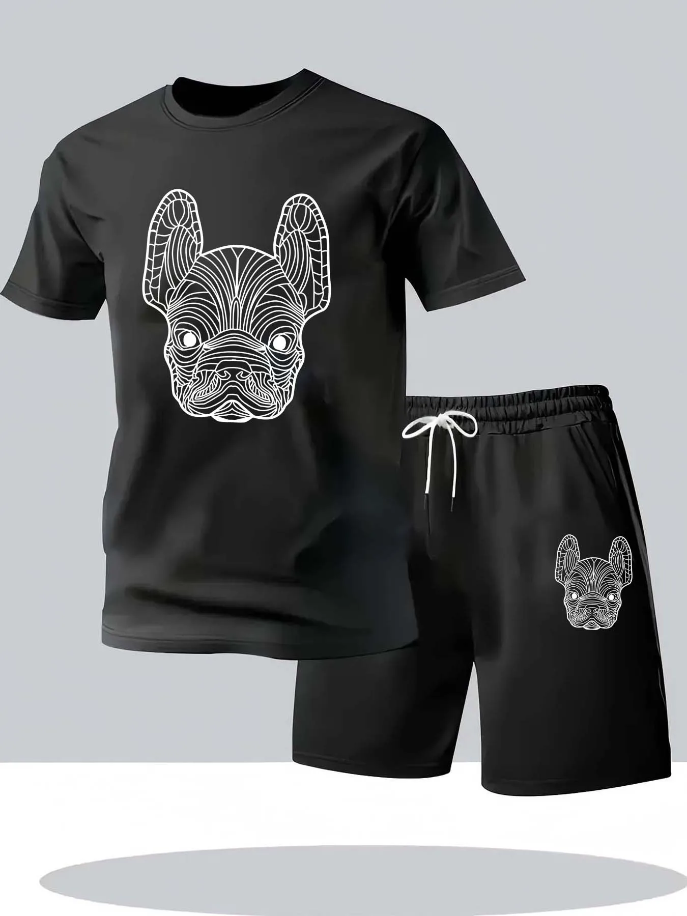 Running Gear - Letni męski zestaw: szybkoschnąca koszulka z